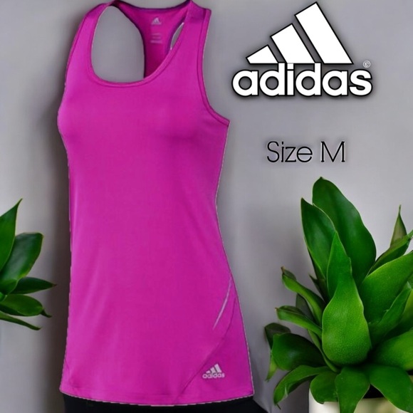 adidas Sequencials Dark Pink Fitted Tank with Side Zip Pocket - Picture 16 of 16